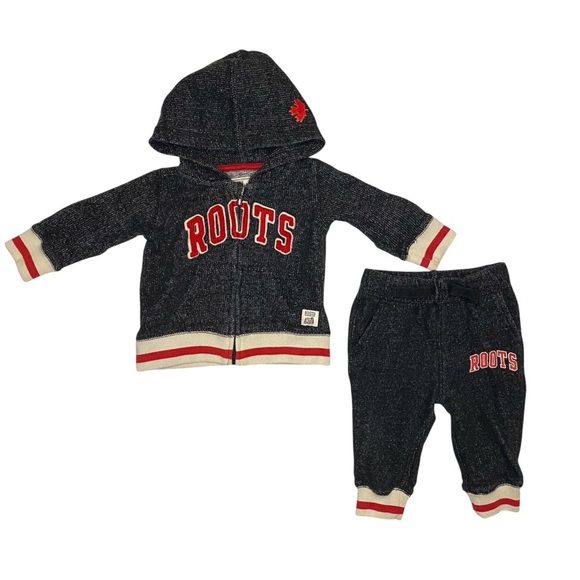 Roots Other - Roots Baby Dark Grey Matching Sweatsuit Size 3-6 Months